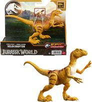 Mattel Jurassic World Strike Attack Velociraptor dinozaurų žaislas su vienu smūgiu kilnojama veiksmo figūrėlė Dovana su fiziniu skaitmeniniu žaidimu, sąnariais, black