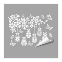 Glass Sticker Static Window Film Peel Stick No Glue Privacy Window Film Easter Bunny Egg Design Easy Remove Bubble-Free Decorative Window Film C white