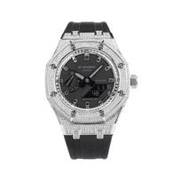 CASIO Unisex skystųjų kristalų/analoginis dvigubo ekrano serija 44,5 mm juodas laikrodis GA-2100-1A1(Komanda788--806) Black black