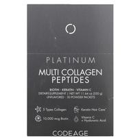 Codeage, kelių kolageno peptidai, platina, be kvapiųjų medžiagų, 30 pakuočių, 11 g (0,38 uncijos) Kiekvienas