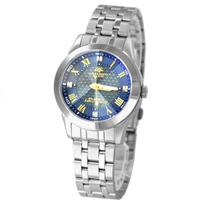 J.H-082A-LNV 4-Stone Natural Diamond Solar Radio Watch tamsiai mėlyna