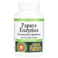 Natural Factors, Papaya Enzymes with Amylase and Bromelain, 120 Chewables