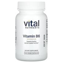 Vital Nutrients, Vitamin B6, 100mg, 100 vegetable capsules