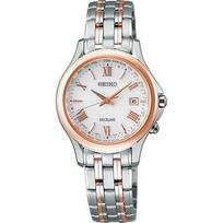 Seiko Women's SWCW162 (Excelline Pair Watch Metal Band Gold Women's) Round Watch Silver titanium