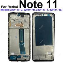 For Xiaomi Redmi Note 11 11s 11E 11R Pro Note 11T Pro+ 4G 5G Front LCD Middle Frame Housing Cover Repair Parts Note 11 gray