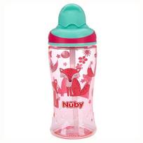 Nuby Tritan TT Kids Straw Cup 360ml 1288, Spring Flower Fox, 1 piece blue