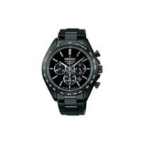 SEIKO 100 meters waterproof, date display, solar Quartz, Steel Strap, , men's watch, black dial SBPY169 juoda