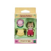 Sylvanian šeimos dryžuotos katės kūdikio figūrėlė 5417, 1 vnt., populiarūs Korėjos žaislai beige