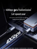 Ugreen USB4 240W 40Gbps 8K Video Data Cable gray