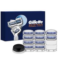 Gillette Skintech Manual Razor Blades 10pcs + Razor Stand, 1 Set 1369278..., 1 Set ,Korean razor blade gray