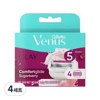 Gillette Venus Olay Sugarberry Razor Blades, 4 packs, 4 pieces ,Korean razor blade blue