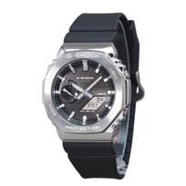 Casio G-Shock G-Steel Analoginis Skaitmeninis Išmanusis Laikrodis su Telefono Ryšiu, Biologinės Kilmės Dervos Dirželis, Juodas Ciferblatas, Tough Solar GBM-2100-1A 200M Vyriškas Laikrodis juoda