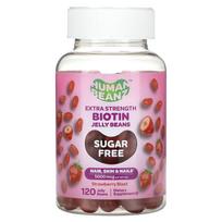 Human Beanz, Biotin Jelly Bean, Extra Strength, No Sugar, Strawberry Blast, 5,000 mcg, 120 Jelly Beans (2,500 mcg per jelly bean)
