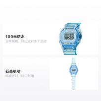 CASIO BABY-G waterproof 100 meters Quartz resin strap women's watch pink dial BGD-565SJ mėlyna