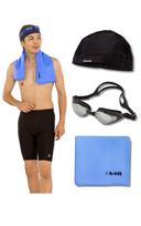 Swimsuit Set Competitive Swimsuit Set all essentials and great Swim swim chamois swimming fitness plus [S4R] Men's - 4-Piece (Includes value! cap, pilka spalva