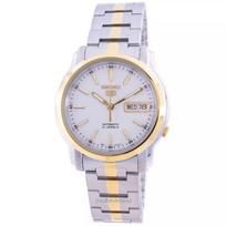 Seiko 5 automatinis baltas ciferblatas SNKL84K1 vyriškas laikrodis balta