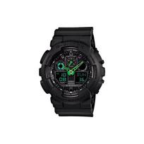 CASIO Vyriškas Juodas Laikrodis su Skystųjų Kristalų/Analoginiu Dvigubu Ekranu Serija GA-100C-1A3 GA-100C-1A3 Black Dial black