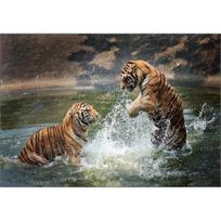 Puzzle Korea Tigers' Water Play Jigsaw Puzzle 3115, 1000 pieces, mixed colors, 1000 pieces Jigsaw Puzzle, Childrens Games, Educational Toys gray