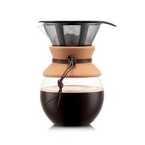 BODUM POUR OVER Lašintuvas kavos virimo aparatas (su nerūdijančio plieno filtru), 1L, Kamštis [Autentiškas] 11571-109GB
