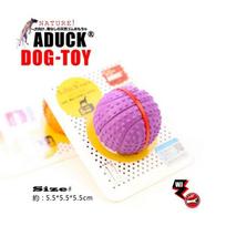 ADUCK dog toy ball play tartar removal latex bouncy ball, red, 1 piece pink
