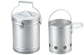 CAPTAIN STAG Fire Starter Fire Extinguisher Large Fire Extinguisher Pot Fire Starter Set UY-7023 Silver Outer Diameter 190 x Height 240 mm white
