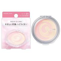 Kiss Me FERME marble highlighter 01 pink 3.4g complexion pink_blemish cover beige powder highlight white