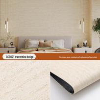 Lanksti minkšta akmens plokštė: Itin plonas, lankstus, lipnus dekoratyvus sienos lipdukas, Roman White Travertine spalvos 60*120cm brown