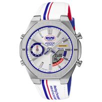 Casio G-Shock Serija 100M Atsparumas vandeniui Kvarcinis mechanizmas Odinis dirželis Sidabrinis ciferblatas Unisex Laikrodžiai ECB-S10NIS-7A Silver Dial white