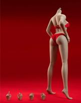 Veiksmo figūrėlė TBLeague Ruda Aukšta Graži Besiūlė Didelė Anime Bikini Be Galvos [TOYBARJAPAN] 1/6 PLLB2020-S43A, Oda, Mergina, Itin Lankstus Kūnas, brown