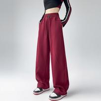 Solid Color Drawstring Jogger Pants, Casual Baggy Sporty Pants, Women's Clothing M white