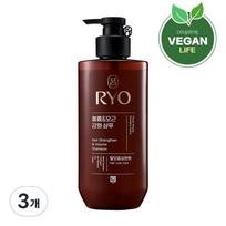 Ryo Heukwoon Volume & Hair Root Strengthening Functional Shampoo Woody Scent, 480ml, 3 packs brown