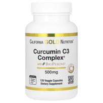 California Gold Nutrition, Kurkuminas C3 kompleksas su BioPerine, 500 mg, 120 daržovių kapsulių