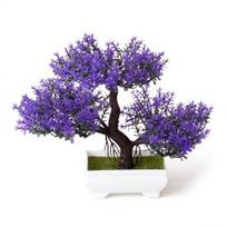 1 vnt. dirbtinių gėlių pušų augalų fotografija vestuvių namų bonsai dekoro? Kalėdinis papuošalas violetinė