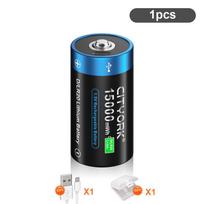 1,5 V C tipo baterija USB D R20 LR20 Įkraunamos ličio jonų baterijos Baterija RC fotoaparatui Drono priedai Dujinė viryklė 1pcs mėlyna