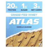 Atlas Bar, Grass-fed Whey Protein Bar, Vanilla Almond, 12 Bars, 1.9 oz (54 g) Each