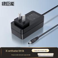 Llano 12V 3A DC Power Adapter black