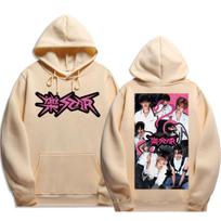 Stray Kids Rock-Star Albumas Dvispusis Grafinis Spaudinys Hoody Unisex Kpop Prekės Atsitiktinis Megztinis Su Gobtuvu Nario Nuotraukų Koliažas Streetwear Viršutinis Drabužis XL chaki
