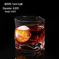 HANDUNYOU Classic Twisted Crystal Whiskey Glass black