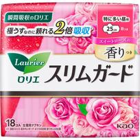 KAO Laurier SlimGuard Saldžios rožės aromato Ilgi dieniniai Tvirti 18 pakuočių (Kvazi-narkotikas) Laurier Slim Guard įklotas Plonas Laurier Slim Guard