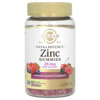 Solgar, Zinc Gummies, Ultra Potency, Mixed Fruit, 25 mg, 60 Gummies