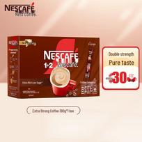 Nestle 1+2 Extra Strong Low Sugar 3-in-1 Instant Coffee brown
