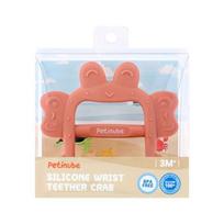Petite Nube Silicone Crab Wrist Teether, Nozzle, Baby Coral, 1 Piece, Korean baby products white