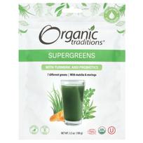 Ekologiškos tradicijos, probiotiniai super žalumynai su ciberžole, 3,5 uncijos (100 g)