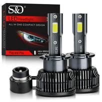 2 vnt. 60000 Lm 130W D1S D3S D2S D4S LED priekinių žibintų lemputės 6500K baltos D1R D2R D3R D4R Automobilio Turbo šviesa su dviguru variniu vamzdeliu D2S/D2R gray