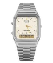 Casio Senovinis analoginis skaitmeninis pilkas jonais padengtas kvarcinis AQ-230GG-9A vyriškas laikrodis auksas