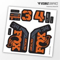 VISMAZ 2025 Šakės 34 MTB Šakės Lipdukų Rinkinys Atsparūs Orui & Išblukimui Vinilo Lipdukai Spalvingas Dizainas 2025-Orange orange