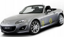 Mazda MX-5 2006-2015 - Chromuotos šoninės durų apdailos juostelės
