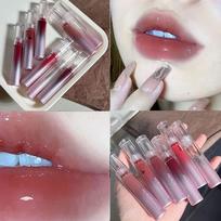 Iced Tea Mirror Lip Glaze Watery Lip Gloss Waterproof Lasting Transparent Jelly Liquid Lipstick Women Beauty Makeup Cosmetics, 1 Piece gray
