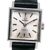 OMEGA Geneva Watches cal.1070 SilverDial Stainless Steel/Embossed Leather Hand Winding Women Used gray