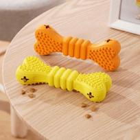 Šunų dantų griežimo žaislas apnašų šalinimui, uoslės darbui, guma silikonas, oranžinis yellow